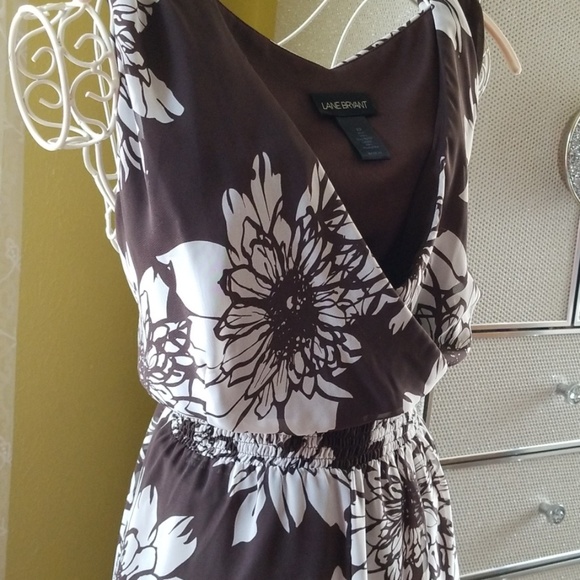 Chocolate Brown & White Floral Print Dress - Picture 5 of 8